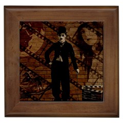 Charlie Chaplin  Framed Tiles by Valentinaart