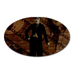 Charlie Chaplin  Oval Magnet by Valentinaart