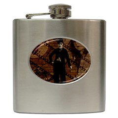 Charlie Chaplin  Hip Flask (6 Oz) by Valentinaart