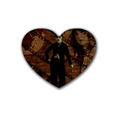 Charlie Chaplin  Heart Coaster (4 Pack)  by Valentinaart