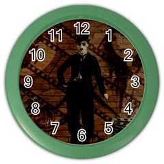 Charlie Chaplin  Color Wall Clocks by Valentinaart