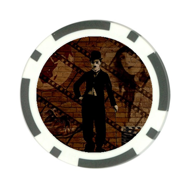 Charlie Chaplin  Poker Chip Card Guard