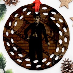 Charlie Chaplin  Ornament (round Filigree) by Valentinaart