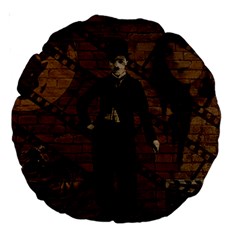 Charlie Chaplin  Large 18  Premium Round Cushions by Valentinaart