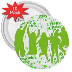 Saint Patrick Motif 3  Buttons (10 Pack)  by dflcprints