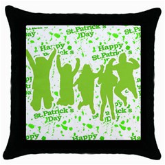 Saint Patrick Motif Throw Pillow Case (black) by dflcprints