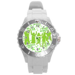 Saint Patrick Motif Round Plastic Sport Watch (l) by dflcprints