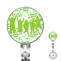 Saint Patrick Motif Stainless Steel Nurses Watch by dflcprints