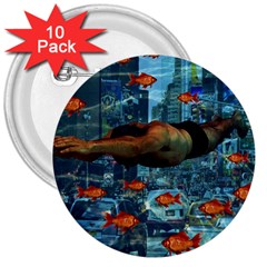 Urban Swimmers   3  Buttons (10 Pack)  by Valentinaart