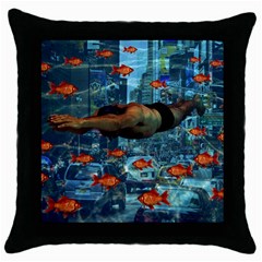 Urban Swimmers   Throw Pillow Case (black) by Valentinaart