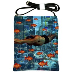 Urban Swimmers   Shoulder Sling Bags by Valentinaart