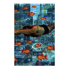 Urban Swimmers   Shower Curtain 48  X 72  (small)  by Valentinaart