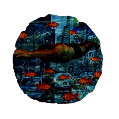 Urban Swimmers   Standard 15  Premium Round Cushions by Valentinaart