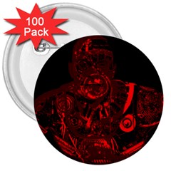 Warrior - red 3  Buttons (100 pack) 