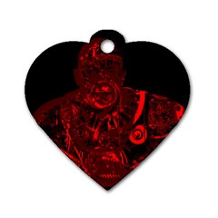 Warrior - red Dog Tag Heart (One Side)