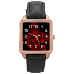 Warrior - red Rose Gold Leather Watch 