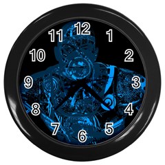 Warrior - Blue Wall Clocks (black) by Valentinaart