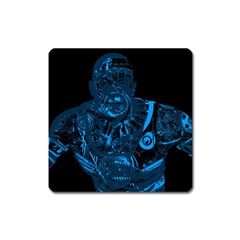 Warrior - Blue Square Magnet by Valentinaart