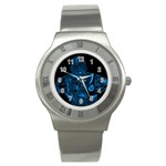 Warrior - Blue Stainless Steel Watch Front