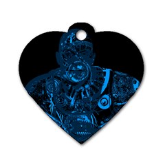 Warrior - Blue Dog Tag Heart (one Side) by Valentinaart