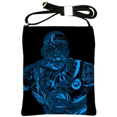 Warrior - Blue Shoulder Sling Bags by Valentinaart