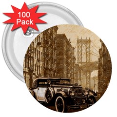 Vintage Old Car 3  Buttons (100 Pack)  by Valentinaart