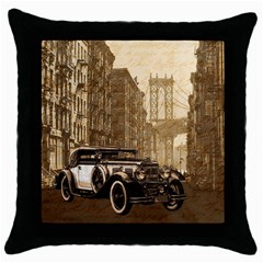 Vintage Old Car Throw Pillow Case (black) by Valentinaart