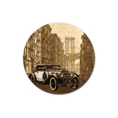 Vintage Old car Magnet 3  (Round)