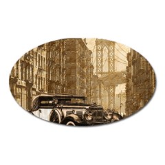 Vintage Old Car Oval Magnet