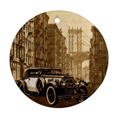 Vintage Old Car Round Ornament (two Sides) by Valentinaart