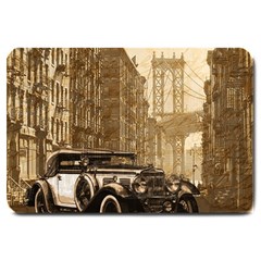 Vintage Old Car Large Doormat  by Valentinaart