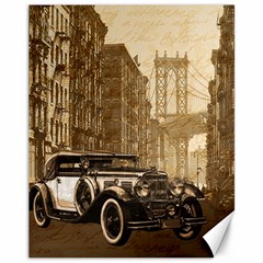 Vintage Old Car Canvas 11  X 14   by Valentinaart