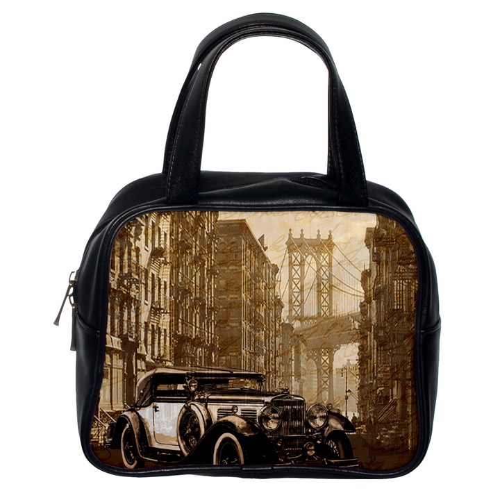 Vintage Old car Classic Handbags (One Side)