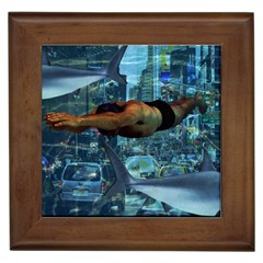 Urban swimmers   Framed Tiles