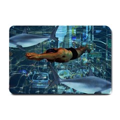 Urban Swimmers   Small Doormat  by Valentinaart