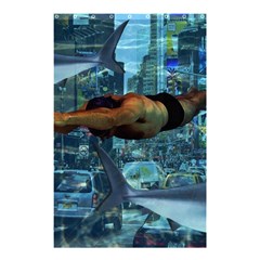 Urban Swimmers   Shower Curtain 48  X 72  (small)  by Valentinaart