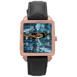 Urban swimmers   Rose Gold Leather Watch  Front