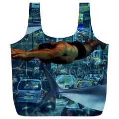 Urban swimmers   Full Print Recycle Bags (L) 