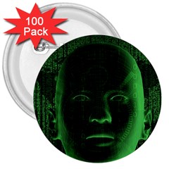 Code  3  Buttons (100 Pack) 