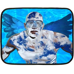 Swimming Angel Double Sided Fleece Blanket (mini)  by Valentinaart