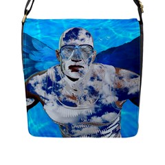 Swimming Angel Flap Messenger Bag (l)  by Valentinaart