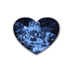 Blue Angel Rubber Coaster (heart)  by Valentinaart