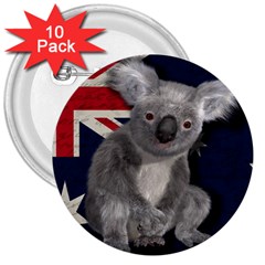 Australia  3  Buttons (10 Pack) 