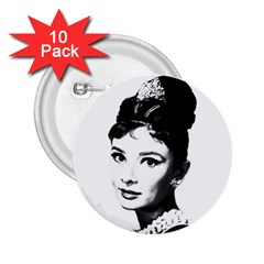 Audrey Hepburn 2 25  Buttons (10 Pack)  by Valentinaart