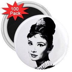 Audrey Hepburn 3  Magnets (100 Pack) by Valentinaart