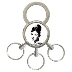 Audrey Hepburn 3-ring Key Chains by Valentinaart