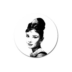 Audrey Hepburn Magnet 3  (round) by Valentinaart