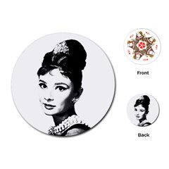 Audrey Hepburn Playing Cards (round)  by Valentinaart