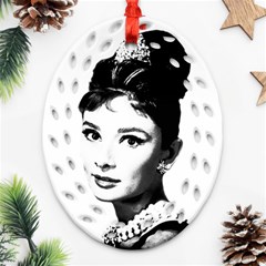 Audrey Hepburn Ornament (oval Filigree) by Valentinaart