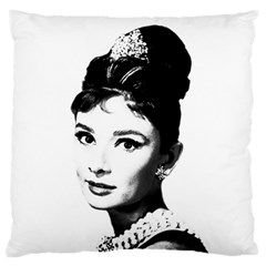 Audrey Hepburn Large Cushion Case (one Side) by Valentinaart